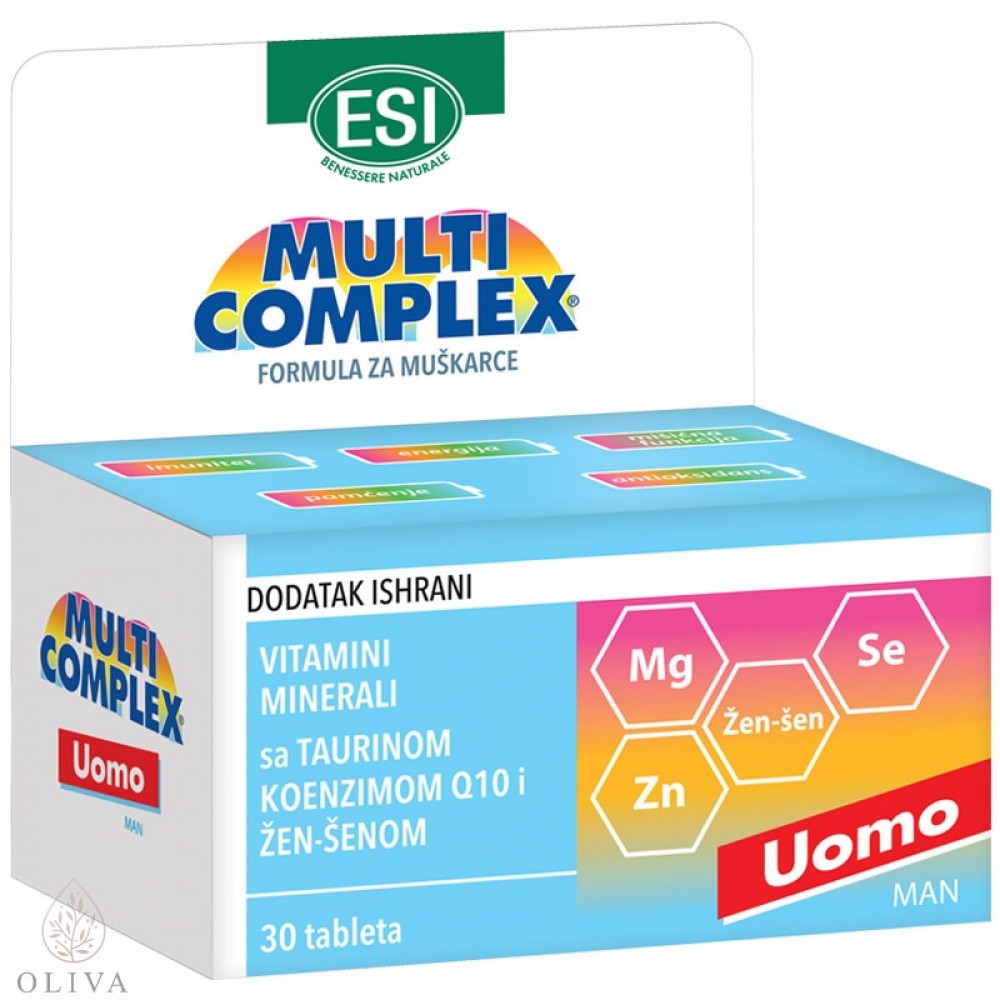 Multicomplex Uomo Vitamini + Minerali + Taurin + Žen Šen + Koenzim Q10 30 Tbl Bgb Esi