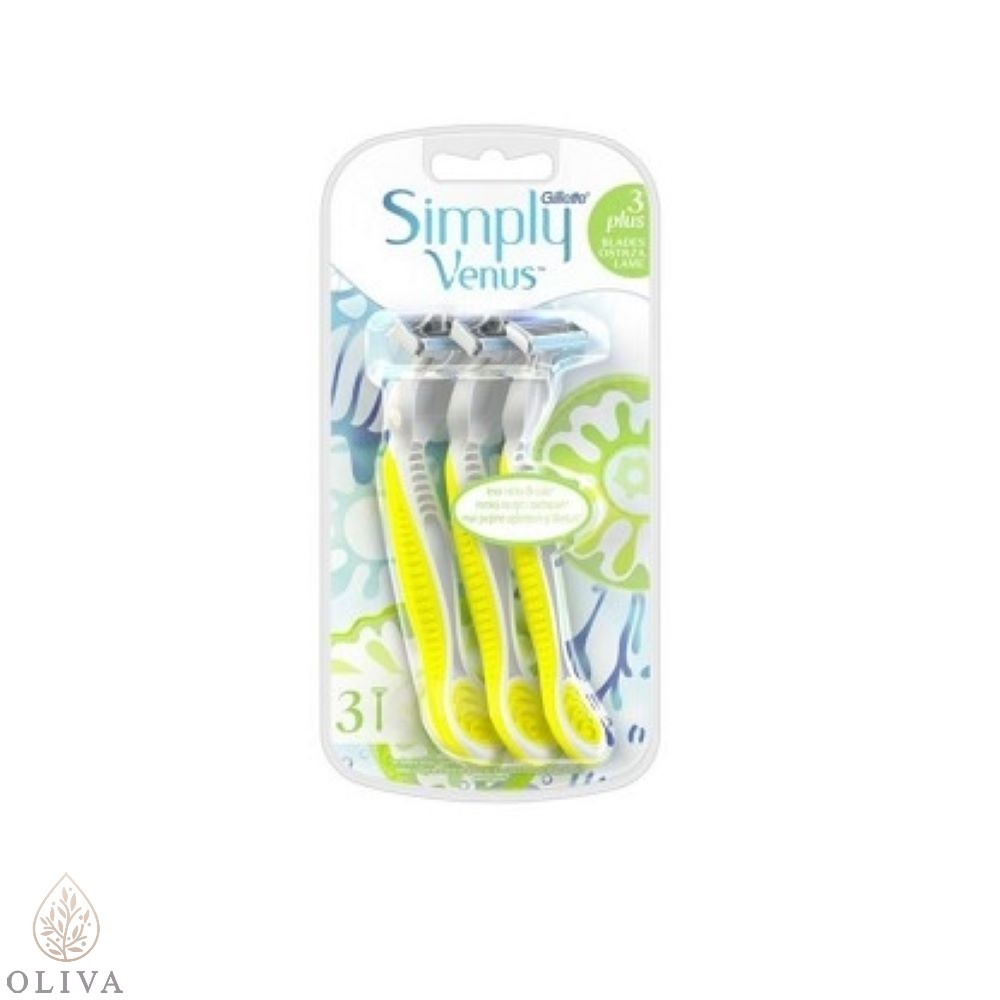 Gillette Simply Venus 3 Plus Žuti Ženski Brijač 3Kom