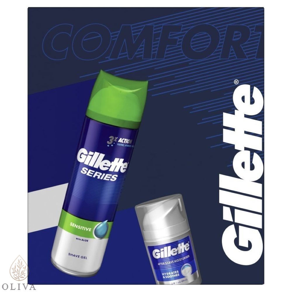 Gillette Promo Set Xmas21 Series Sensitive Gel Za Brijanje 200Ml + After Shave Moisturiser Losion Posle Brijanja 50Ml