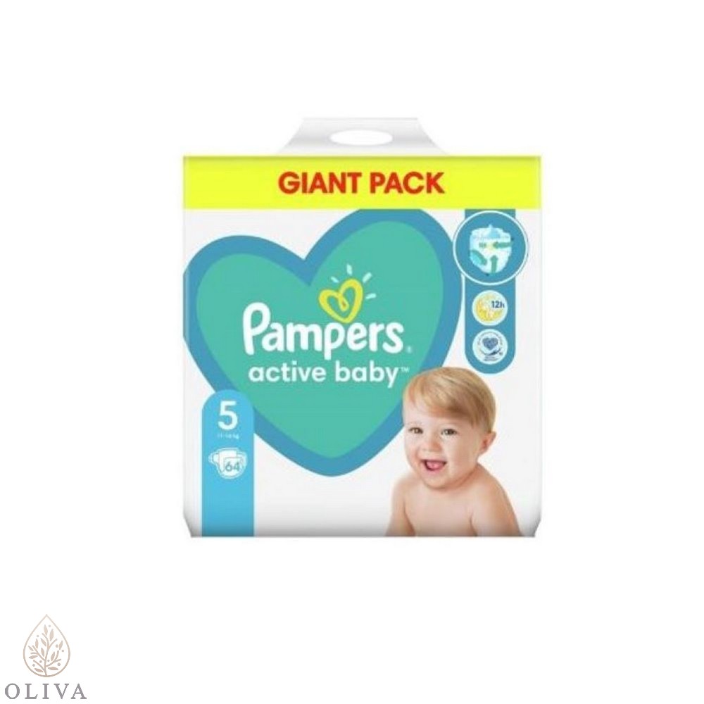 Pampers Active Baby Dry, Veličina 5, (11-18Kg), 64 Kom