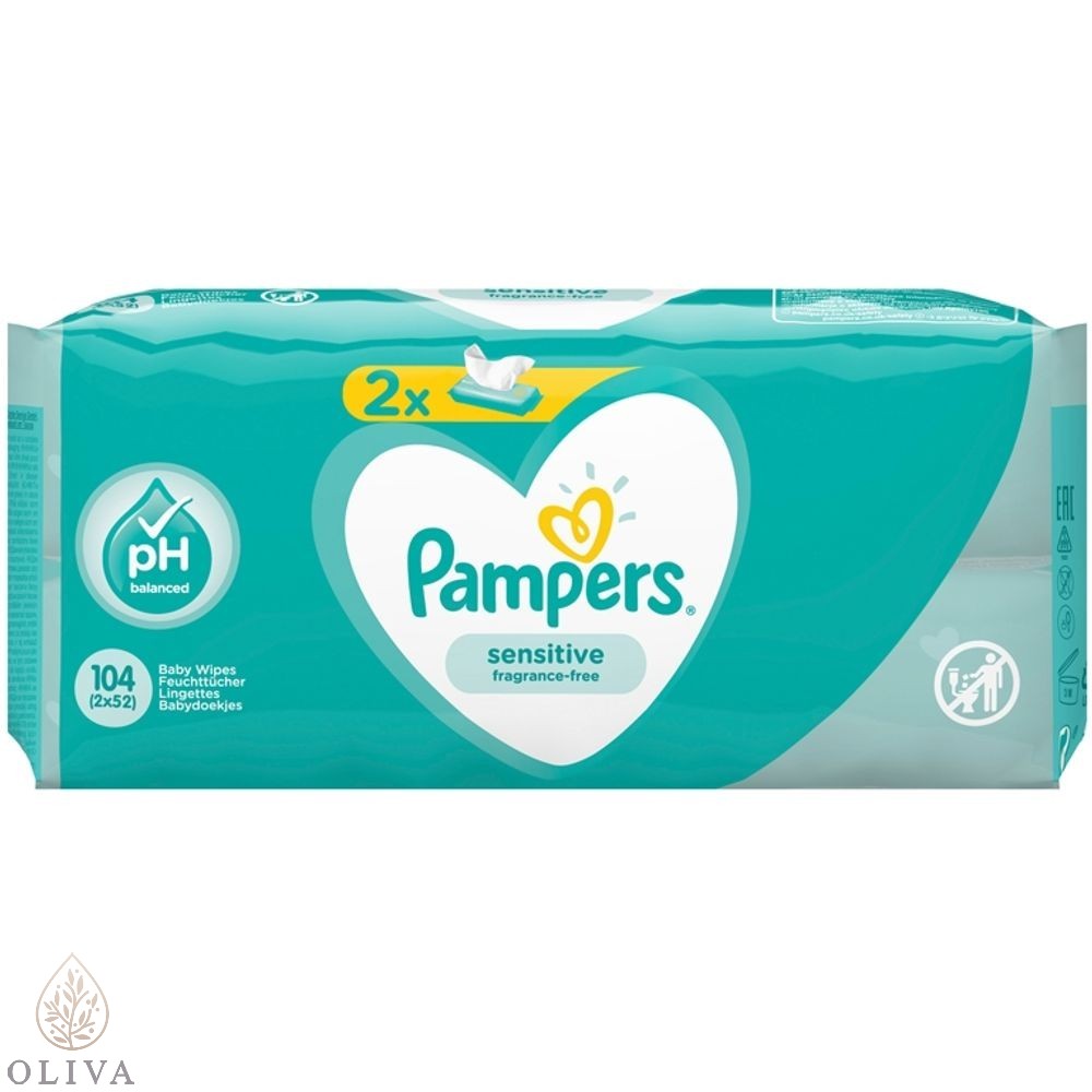 Pampers Sensitive Vlažne Maramice 2X52