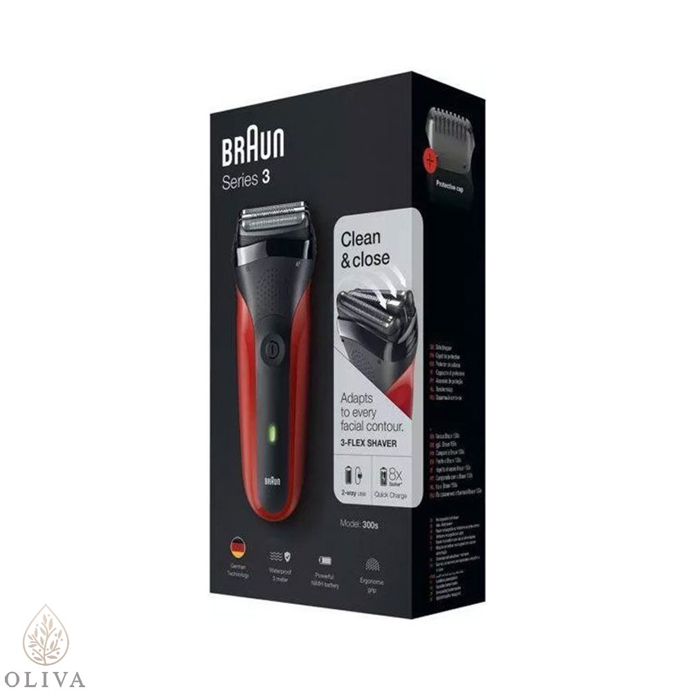 Braun Series 3 300 Aparat Za Brijanje Crno-Crvene Boje