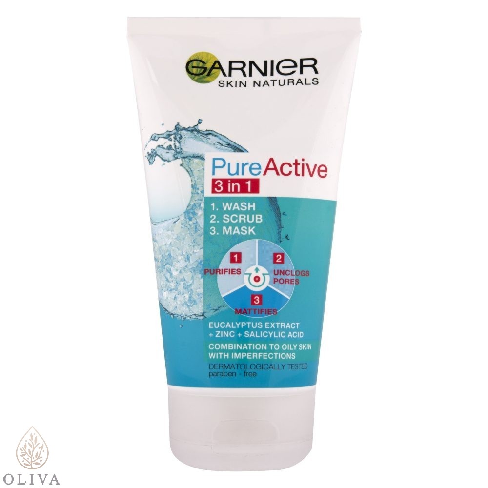 Garnier Skin Naturals Pure Active 3U1 Sredstvo Za Čišćenje Lica Protiv Bubuljica 150 Ml Garnier Skin Naturals Pure Active 3U1 Sredstvo Za Čišćenje Lica Protiv Bubuljica 150 Ml