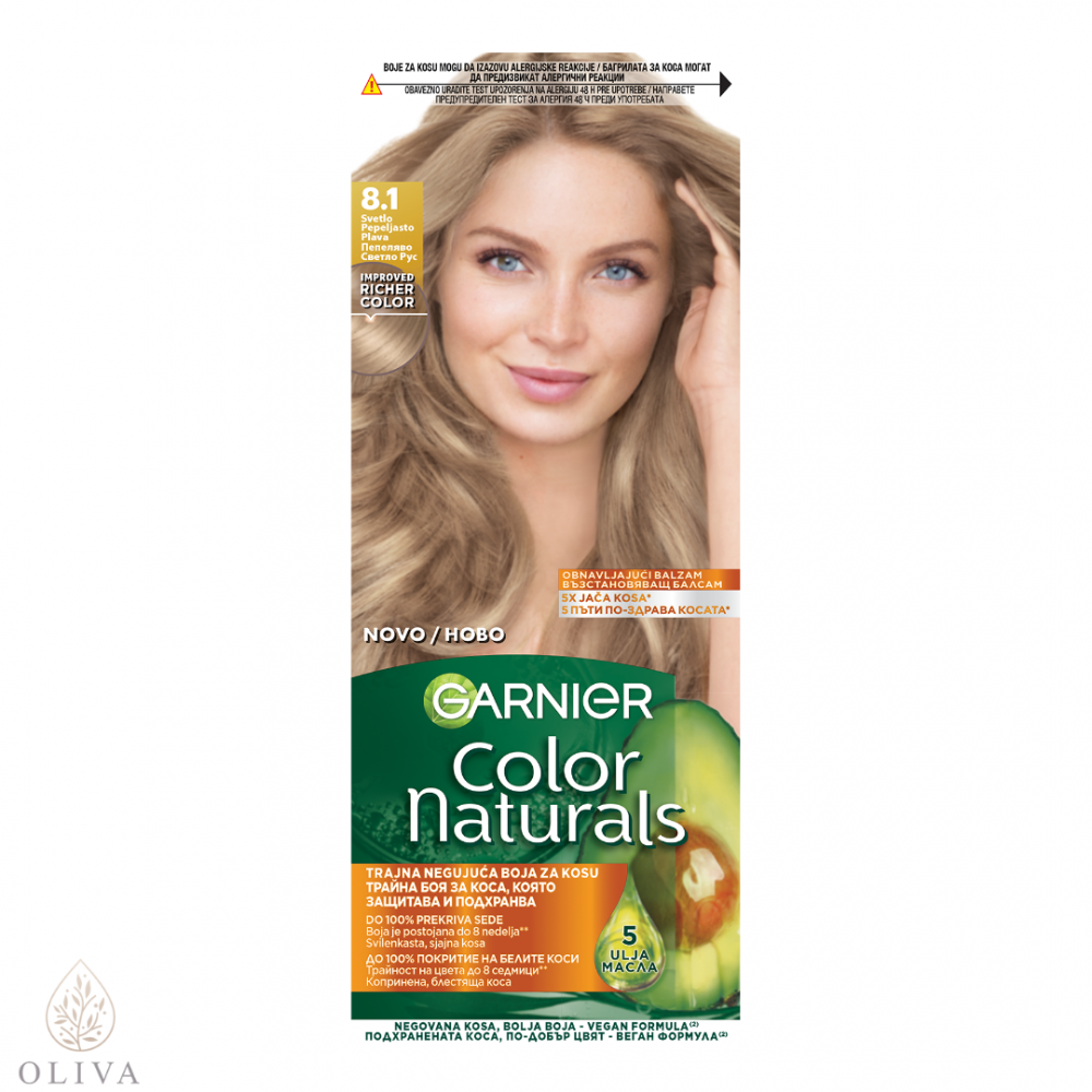 Garnier Color Naturals Creme Boja Za Kosu 8.1 Svetlo Pepeljasto Plava