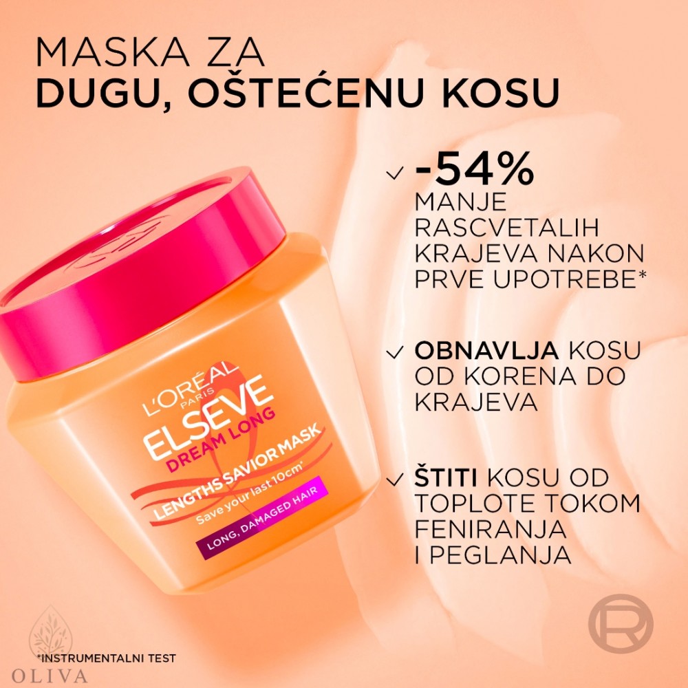 Loreal Paris Elseve Dream Long Maska Za Dugu, Oštećenu Kosu 300 Ml