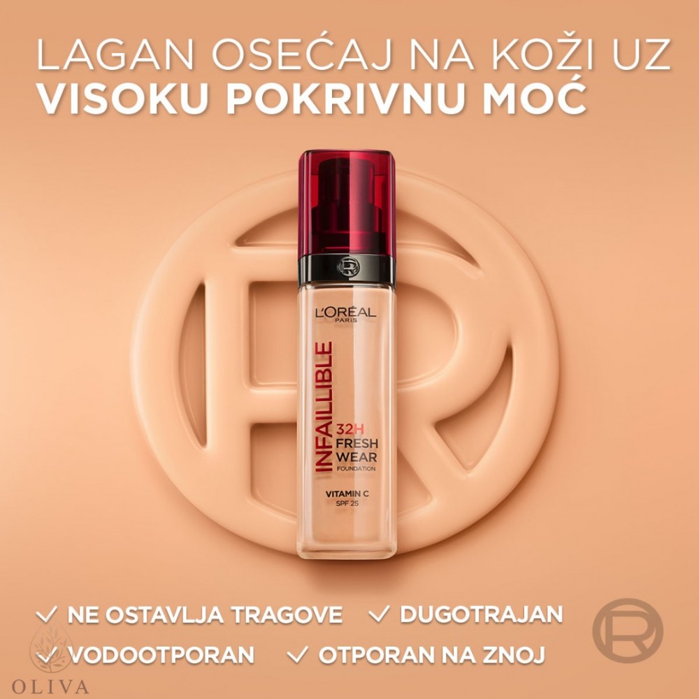 L’oreal Paris Infaillible 24H Fresh Wear Tecni Puder 300 Amber