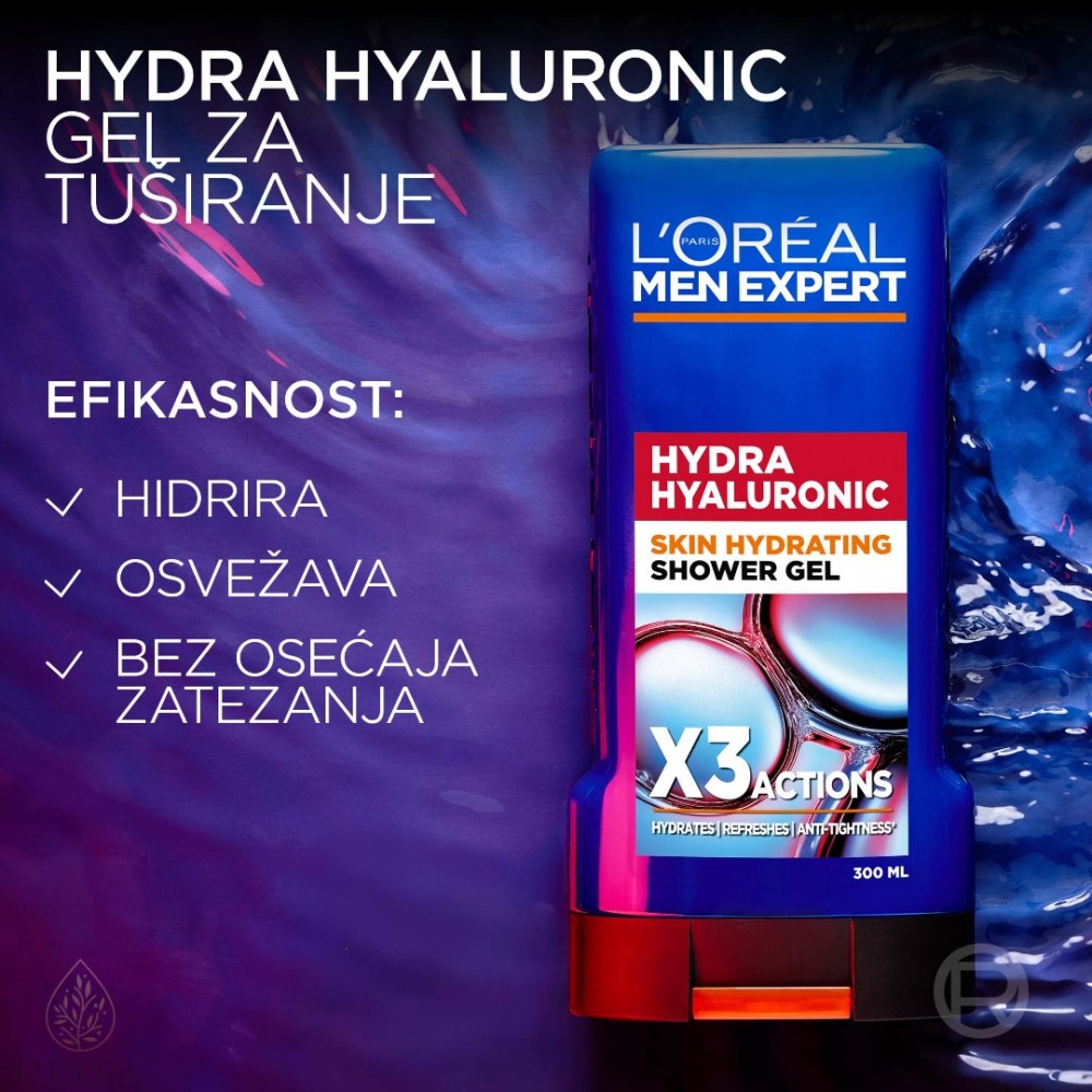 L'oréal Paris Men Expert Hydra Hyaluronic Gel Za Tuširanje 300 Ml