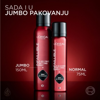 L'Oreal Paris Infaillible 3 Second JUMBO sprej za setovanje šminke 150 ml