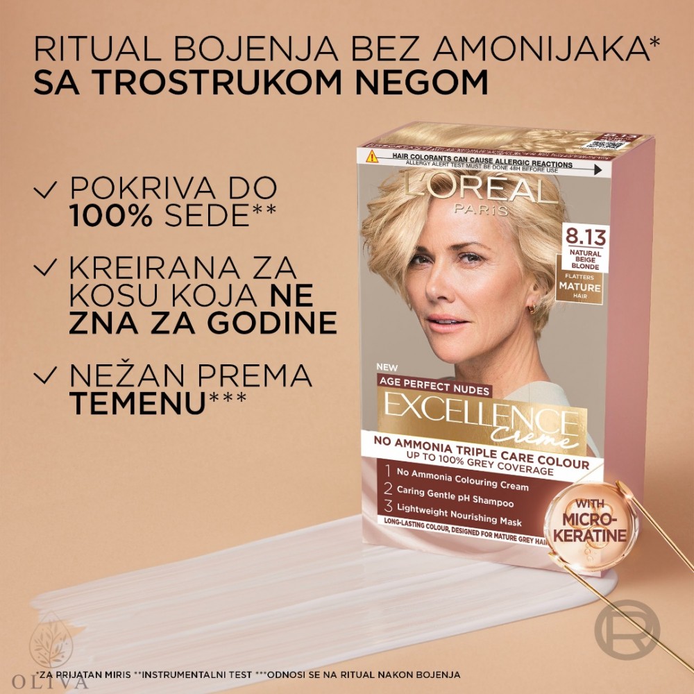 L'oreal Excellence Age Perfect Nudes 7.31 Linen Blonde Boja Za Kosu
