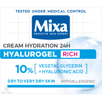 Mixa Hyalurogel Rich hidratantna krema za lice 50 ml