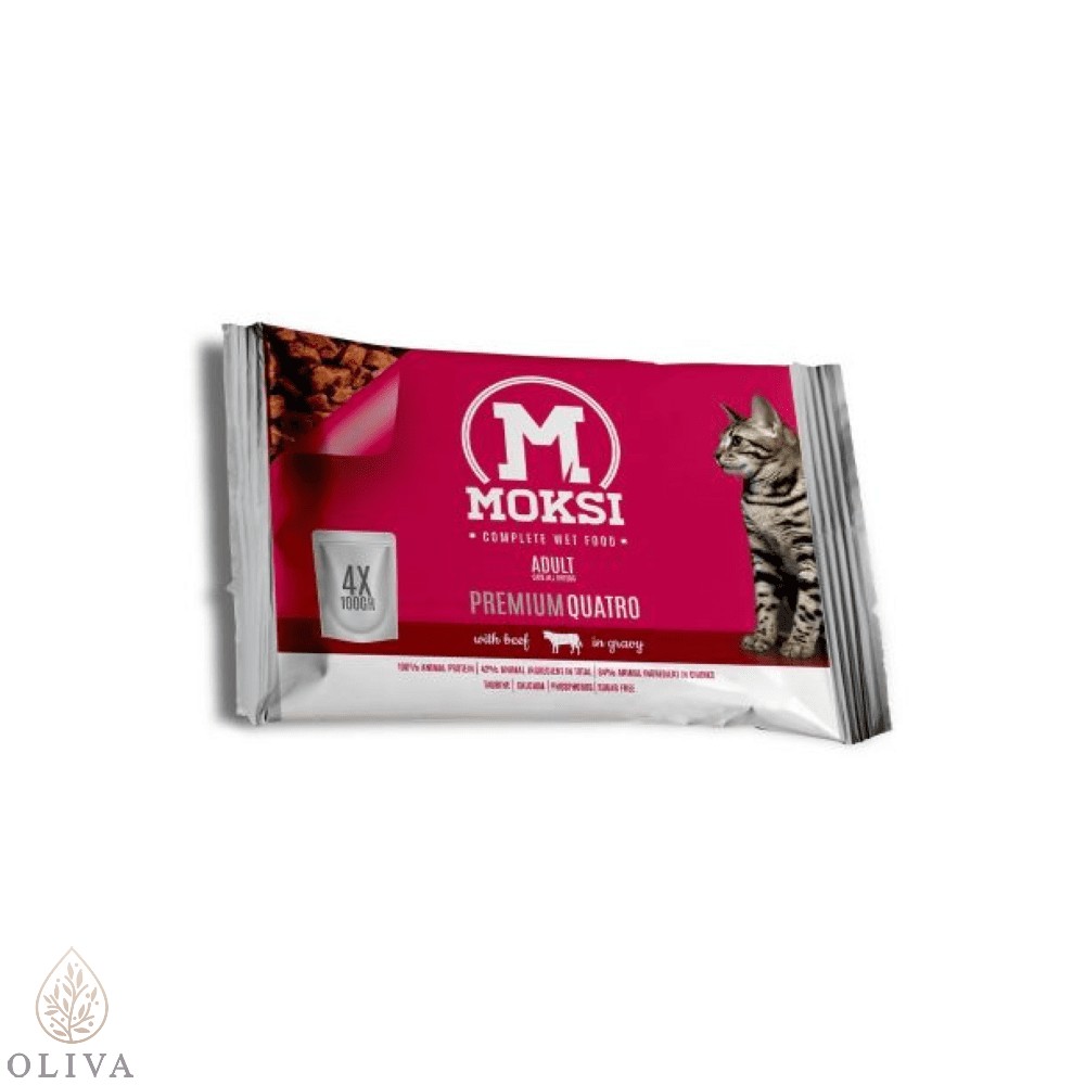 Moksi 4X100Gr Preliv Za Mačke Govedina U Sosu
