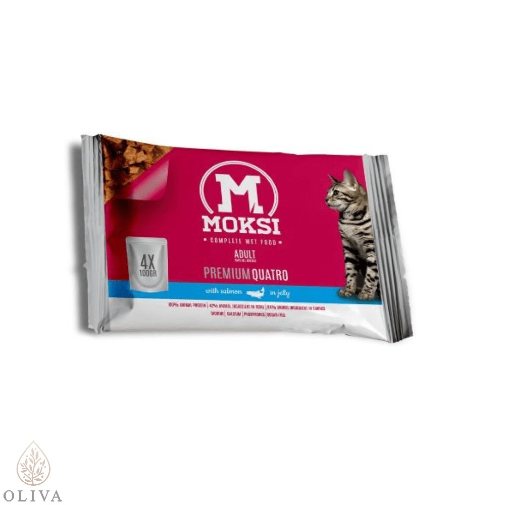 Moksi 4X100Gr Preliv Za Mačke Losos Žele