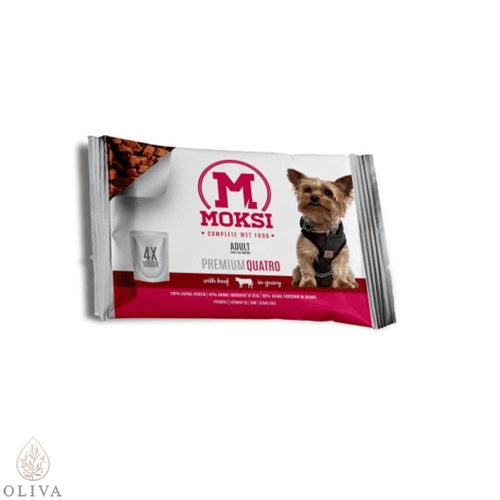Moksi 4X100Gr Preliv Za Pse Govedina U Sosu