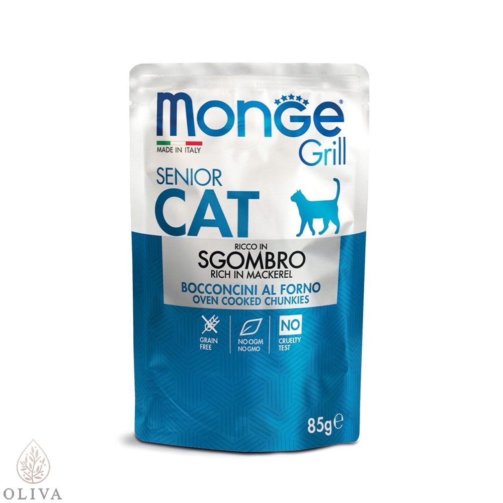 Monge Cat Grill Sos Skuša Za Starije Mačke 85G