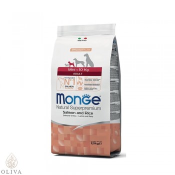 MONGE Losos i pirinač za male rase adult 7.5kg