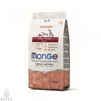 MONGE Monoprotein Losos i pirinač za male rase adult 2.5kg