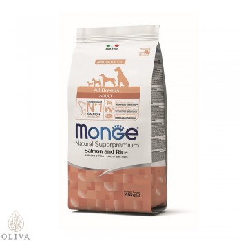 MONGE Monoprotein Losos i pirinač za sve rase adult 2.5kg
