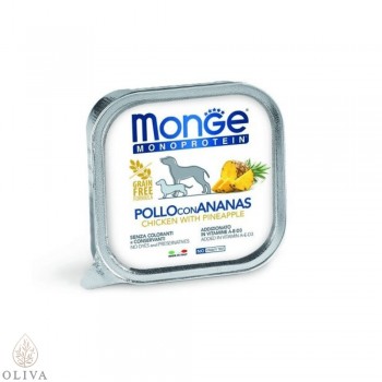 MONGE Monoprotein sa voćem u pašteti piletina i ananas 150g
