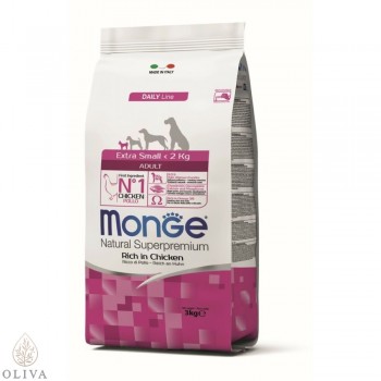 MONGE Piletina za ekstra male rase adult 3kg