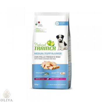 NATURAL TRAINER  Dog sa svežom piletinom za štence i mlade pse srednjih rasa 12kg
