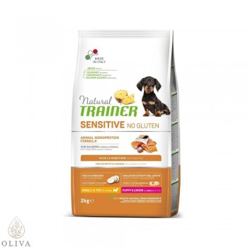NATURAL TRAINER  Sensitive no gluten sa lososom za štence i mlade pse malih rasa 2kg