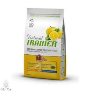 NATURAL TRAINER Dog sa sirovom šunkom i pirinčem za odrasle pse malih rasa 7kg