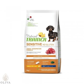 NATURAL TRAINER Sensitive no gluten sa jagnjetinom za odrasle pse malih rasa 7kg