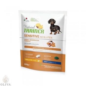 NATURAL TRAINER Sensitive no gluten sa lososom za odrasle pse malih rasa 800g
