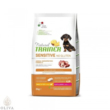 NATURAL TRAINER Sensitive no gluten sa pačetinom za &scaron;tence i mlade pse malih rasa 2kg