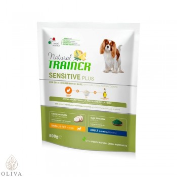 NATURAL TRAINER Sensitive no gluten sa zečetinom za odrasle pse malih rasa 800g