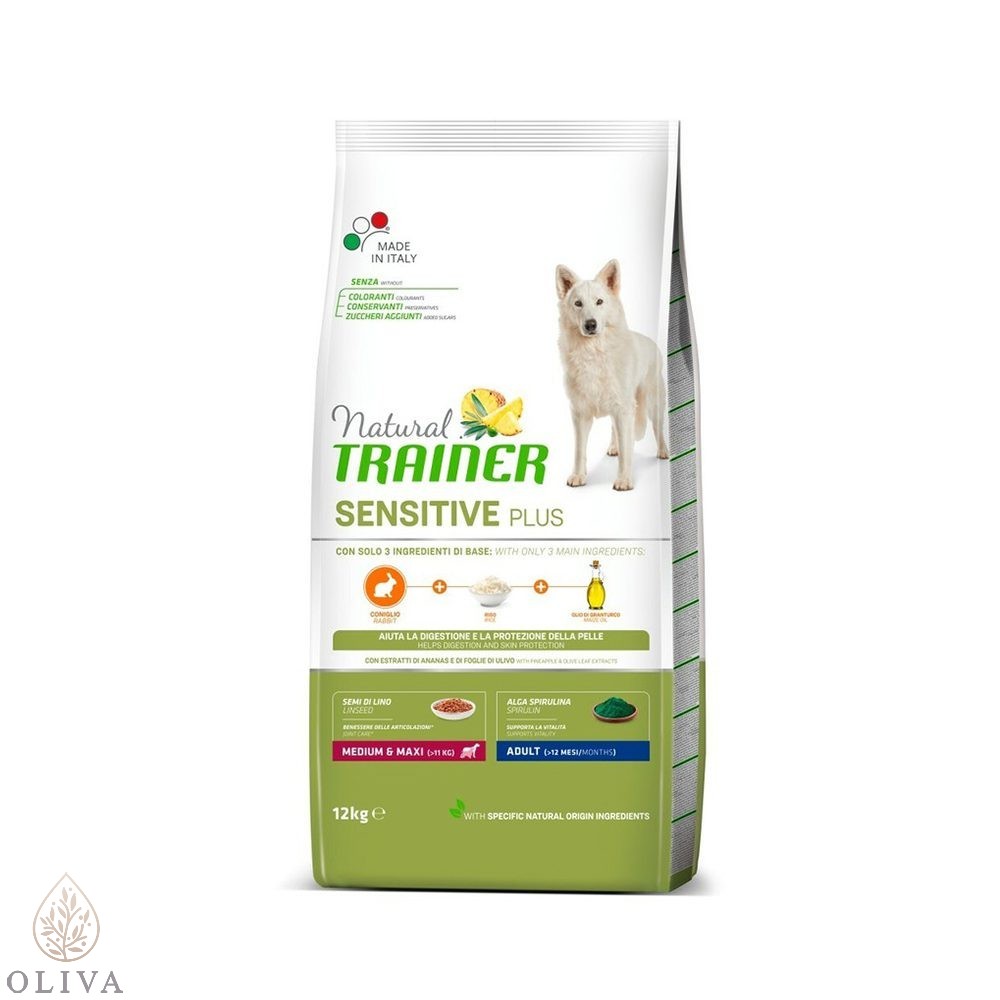 Natural Trainer Sensitive No Gluten Sa Zečetinom Za Odrasle Pse Srednjih I Velikih Rasa 12Kg