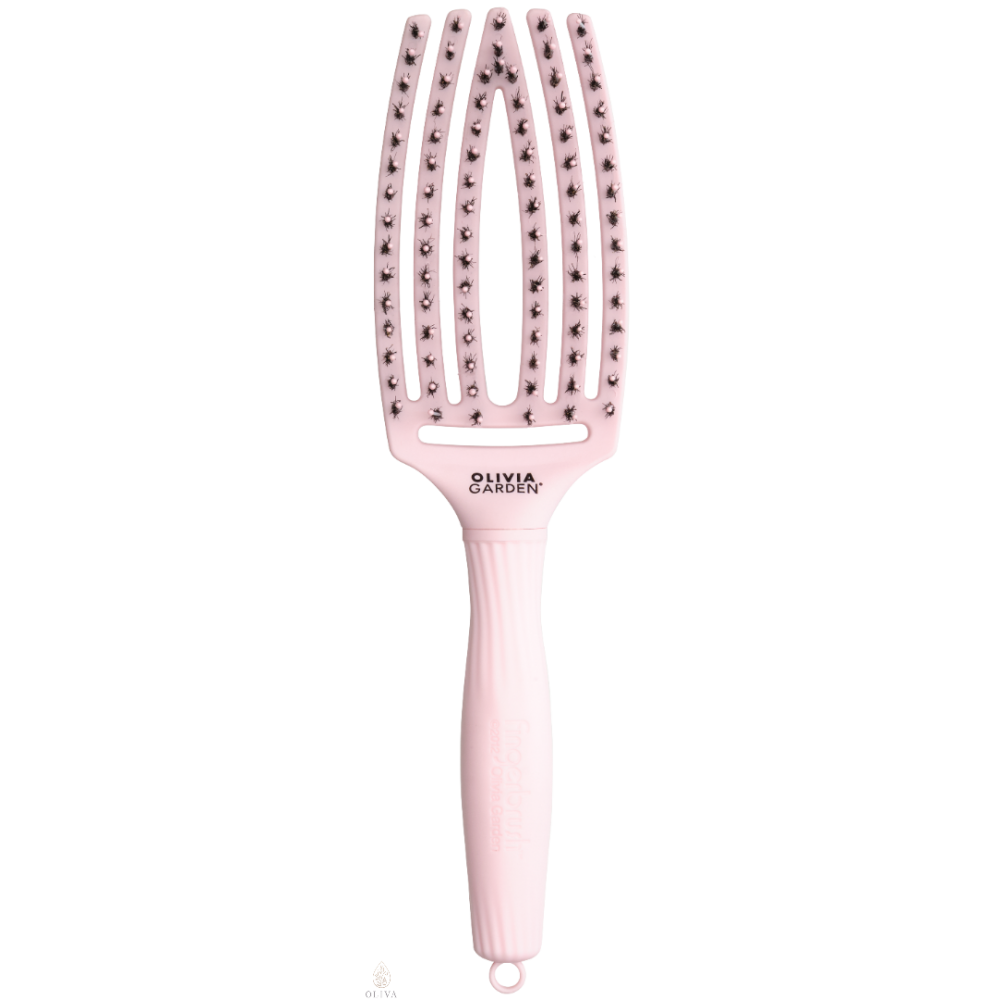 Olivia Garden Fingerbrush Care Iconic Boar&Nylon Pastel Pink M