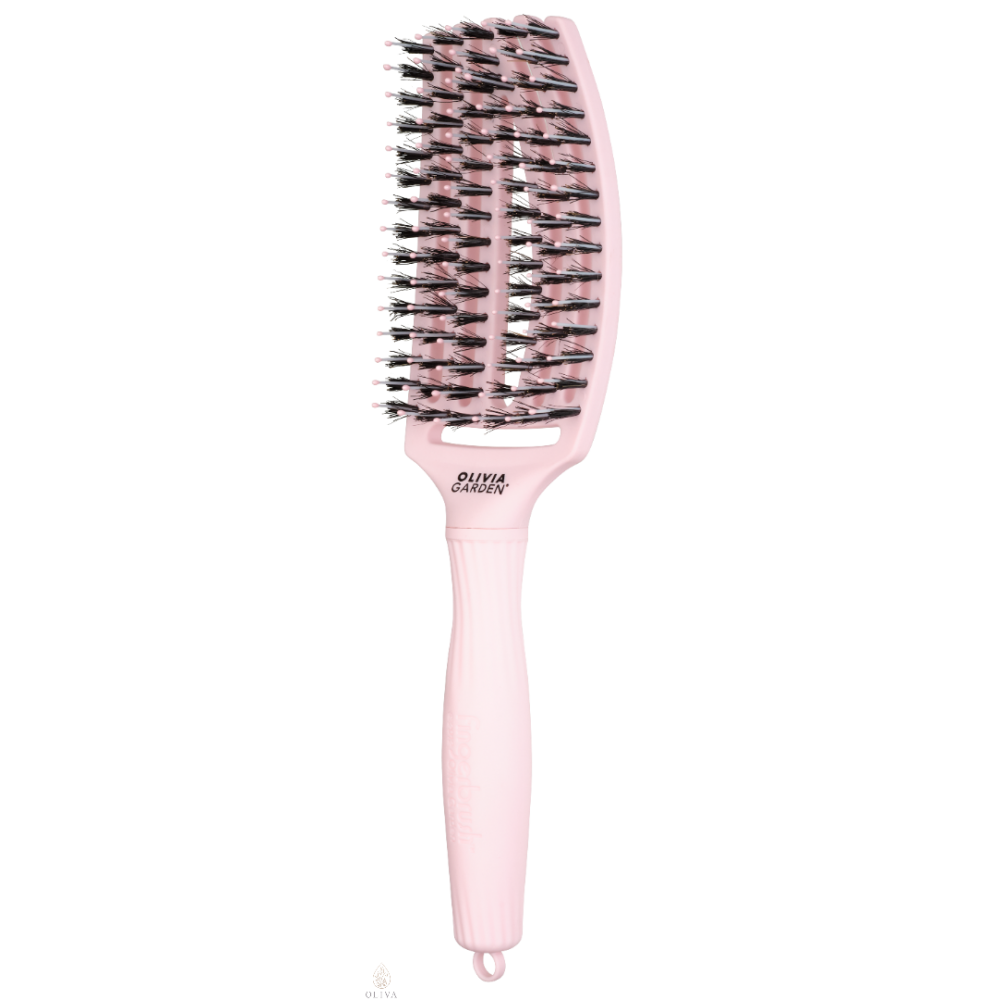 Olivia Garden Fingerbrush Care Iconic Boar&Nylon Pastel Pink M