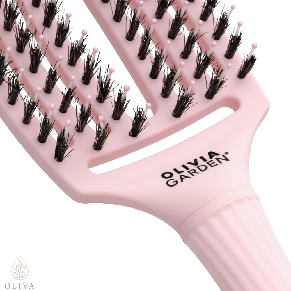 Olivia Garden Fingerbrush Care Iconic Boar&Nylon Pastel Pink M
