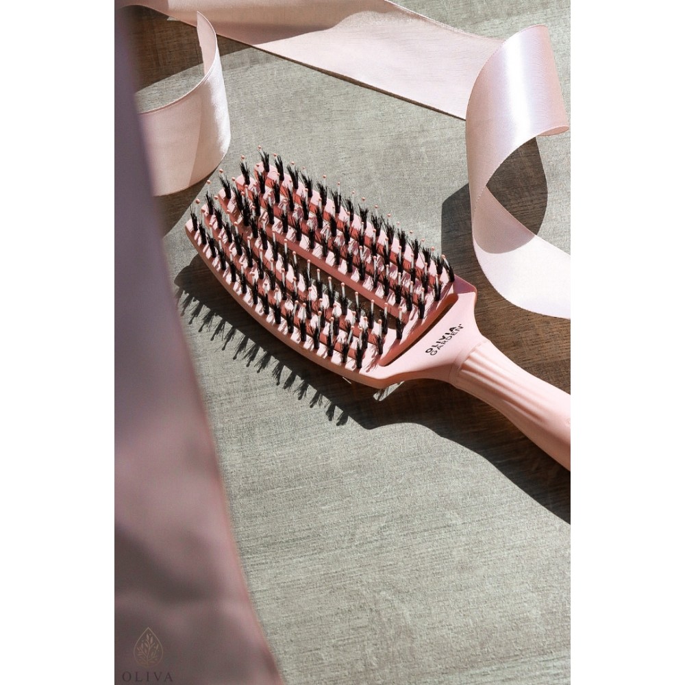 Olivia Garden Fingerbrush Care Iconic Boar&Nylon Pastel Pink M