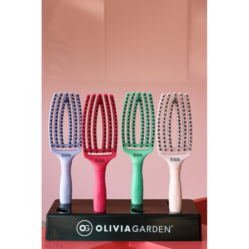 Olivia Garden Fingerbrush Care Iconic Boar&Nylon Pastel Pink M