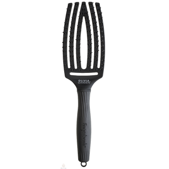Olivia Garden Fingerbrush Care Iconic Double Bristles Black M