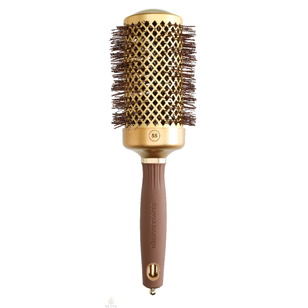 Olivia Garden Expert Blowout Shine Wavy Bristles Gold&Brown 55