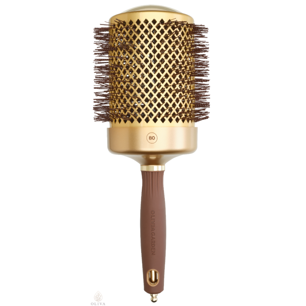 Olivia Garden Expert Blowout Shine Wavy Bristles Gold&Brown 80