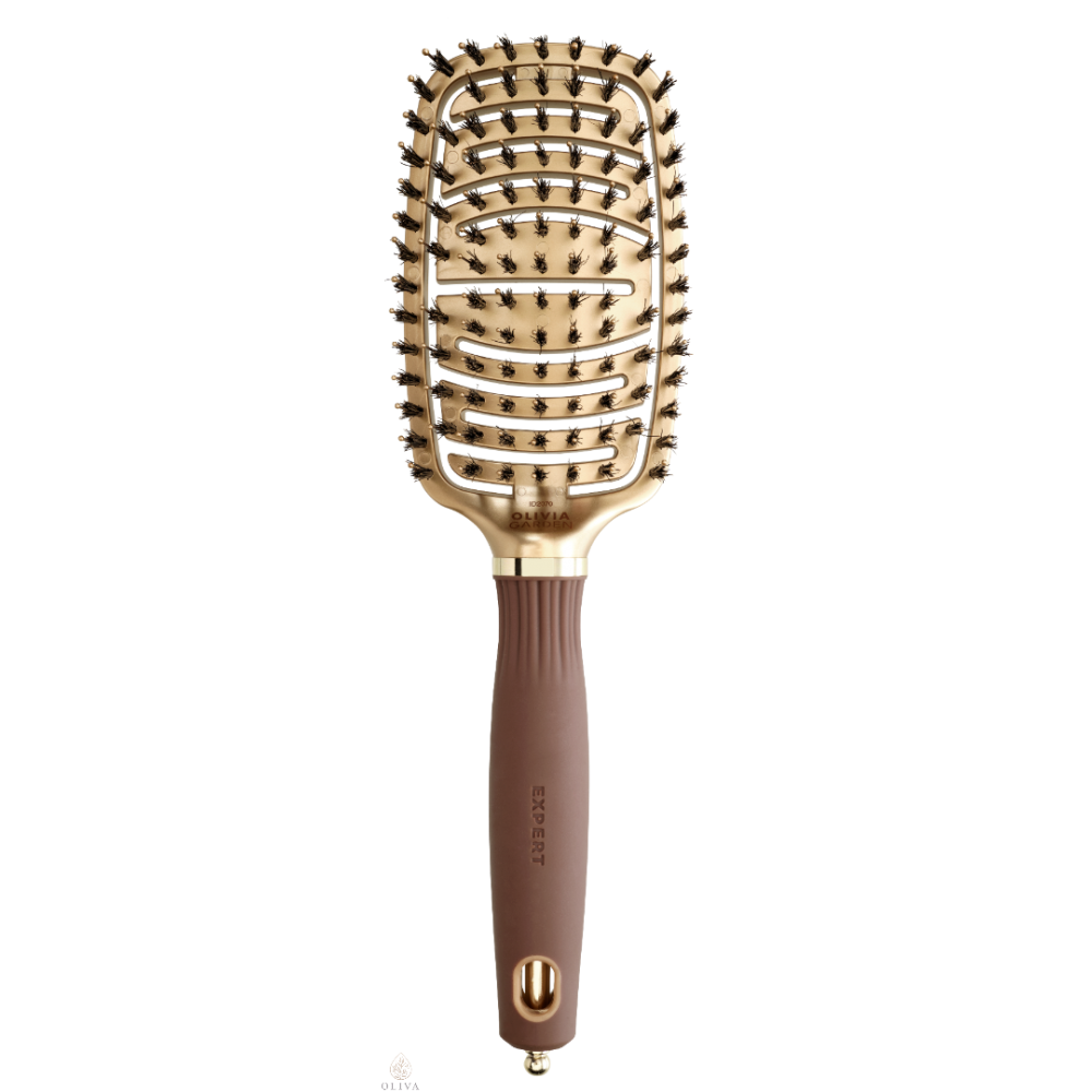Olivia Garden Expert Care Flex Boar&Nylon Bristles Gold&Brown