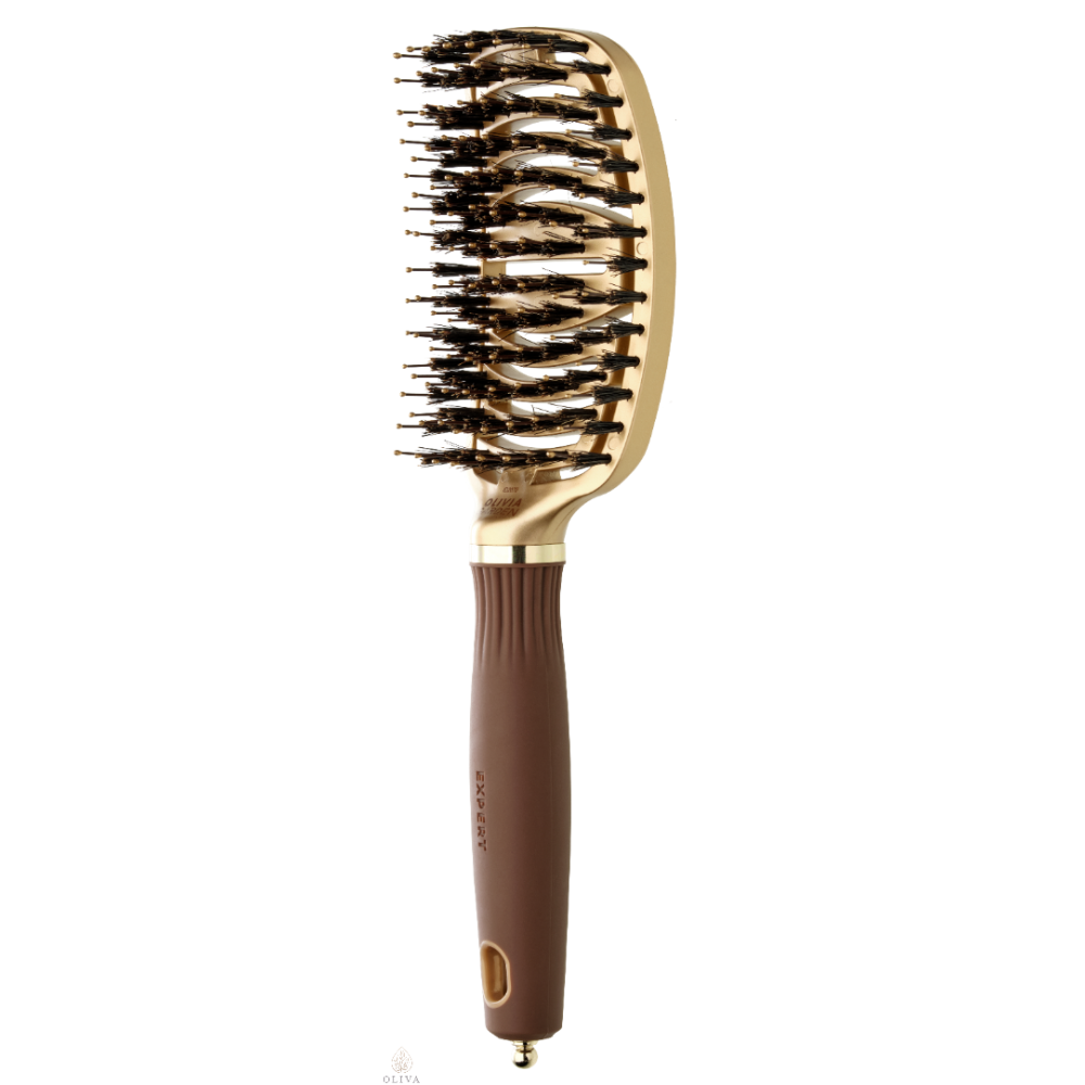 Olivia Garden Expert Care Flex Boar&Nylon Bristles Gold&Brown