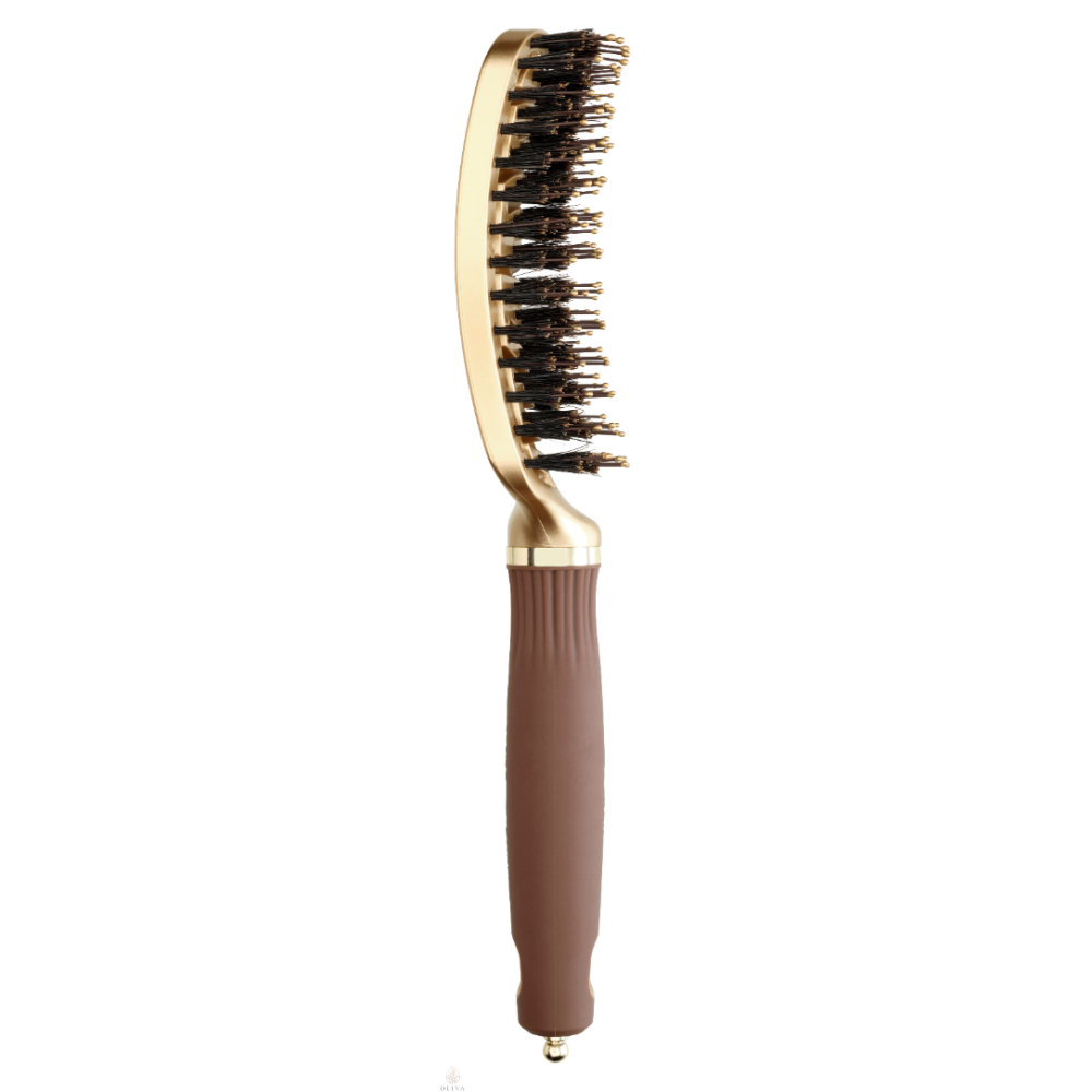 Olivia Garden Expert Care Flex Boar&Nylon Bristles Gold&Brown