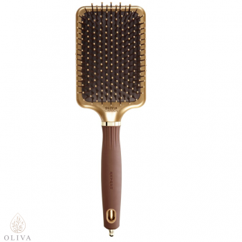 Olivia Garden Expert Care Rectangular Nylon Bristle Gold&Brown L