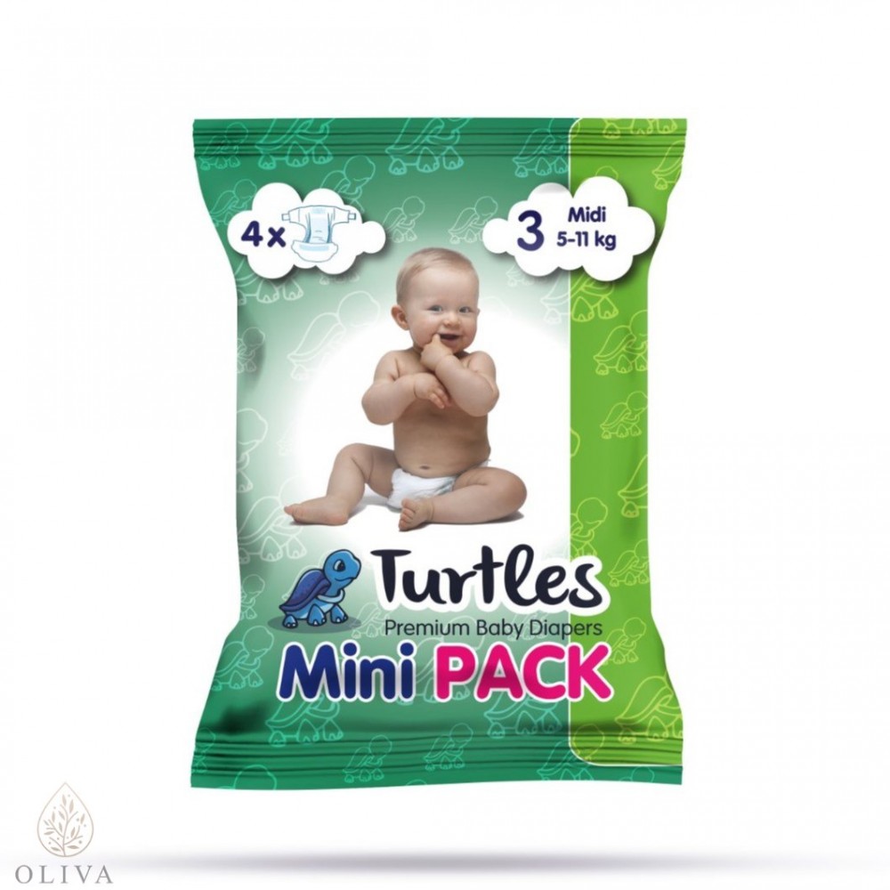 Turtles Mini Pack Pelene Za Decu 3 Midi  5-11 Kg (4 Kom)