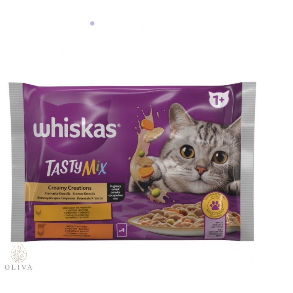 Whiskas Tasty Mix Creamy Creations Piletina I Povrće I Jagnjetina I Ćuretina  4X85G