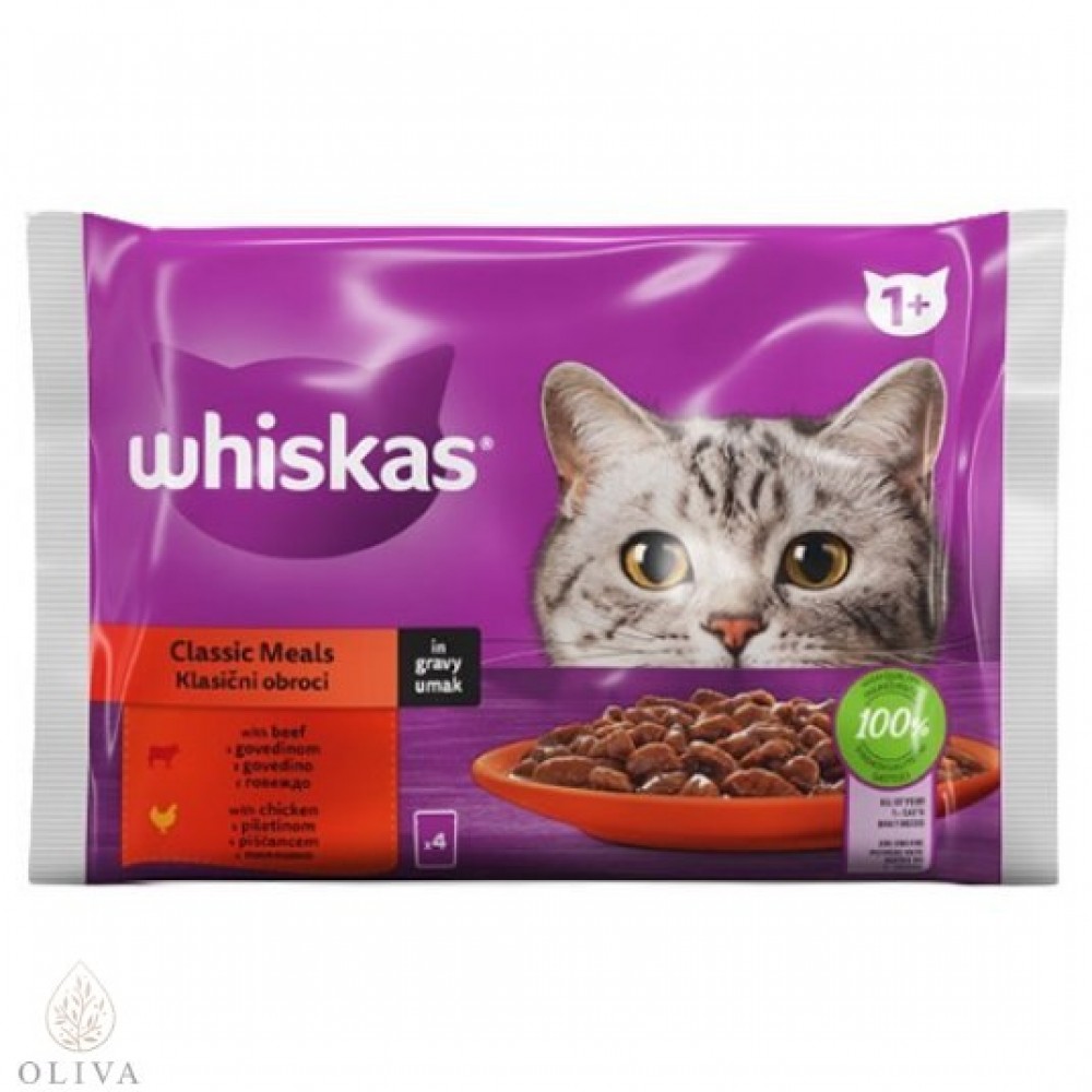 Whiskas Classic Meals Govedina I Piletina 4X85G